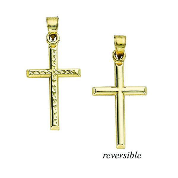 Reversible Diamond Cut/Polished Cross