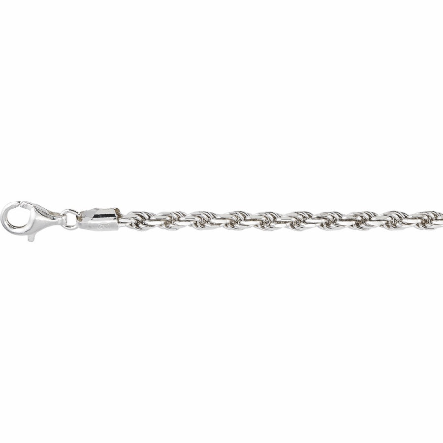 Silver Diamond Cut Rope Bracelets