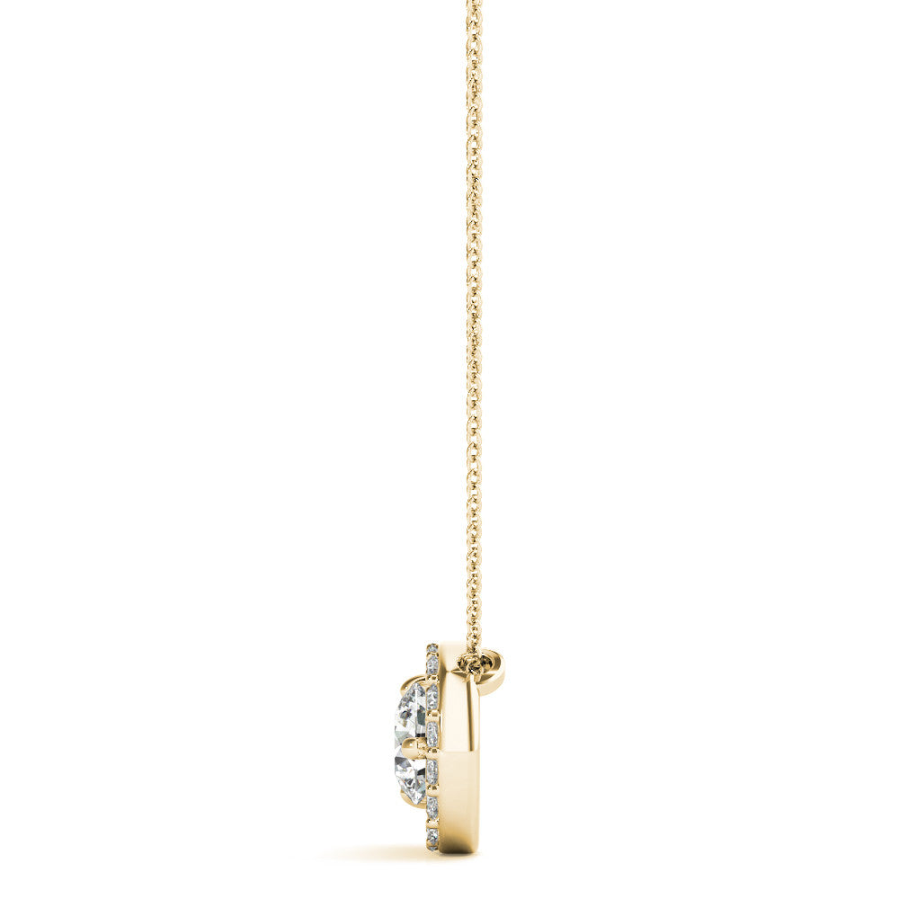 10K Gold Diamond Moon Pendant
