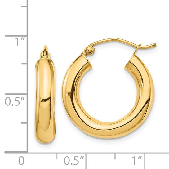 14K Tube Hoop Earrings