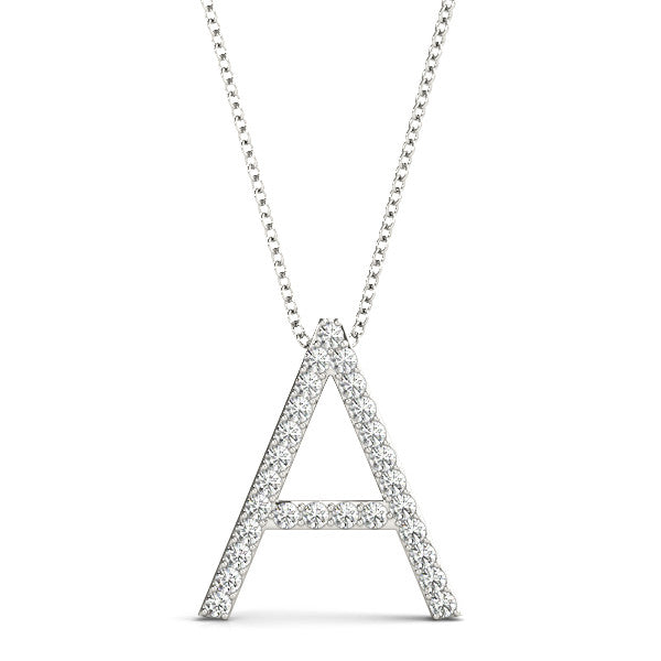 Diamond A Initial Pendant