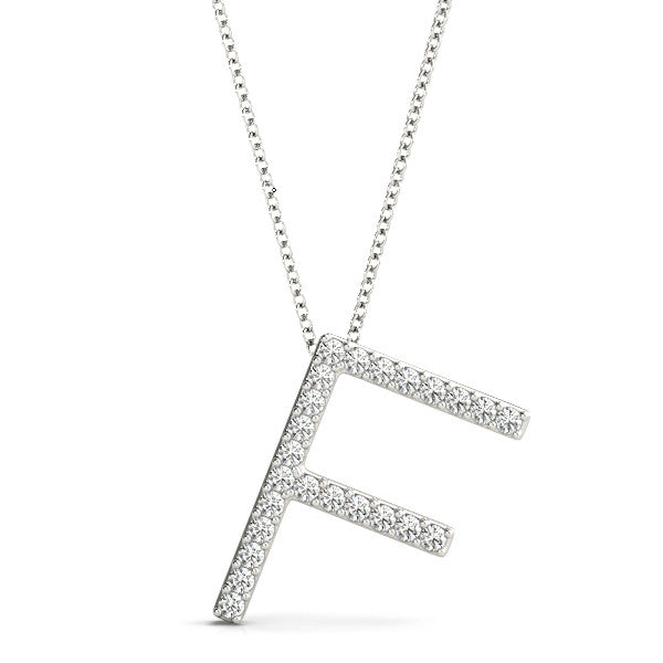 Diamond Initial F Pendant