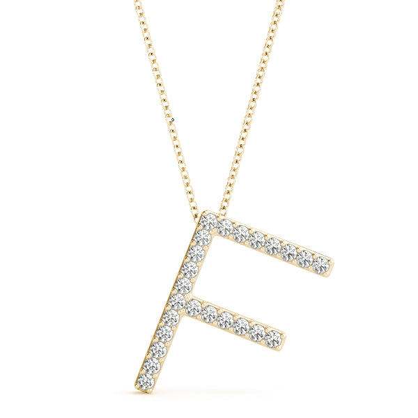 Diamond Initial F Pendant