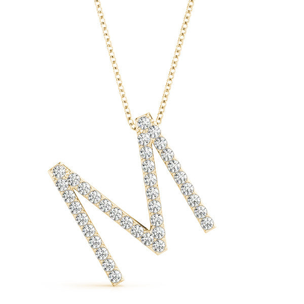 Diamond Initial M Pendant