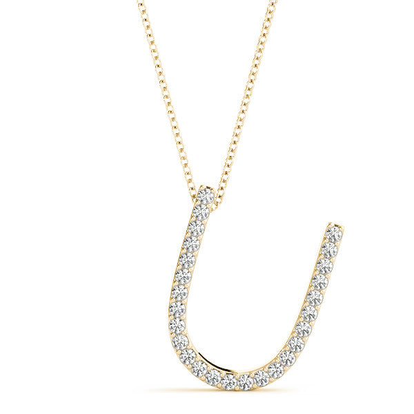 Diamond Initial U Pendant