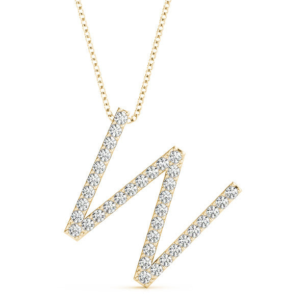 Diamond Initial W Pendant