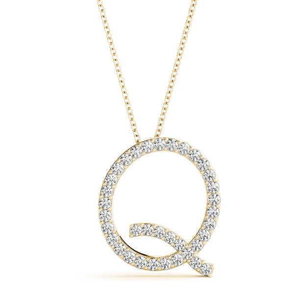Diamond Initial Q Pendant