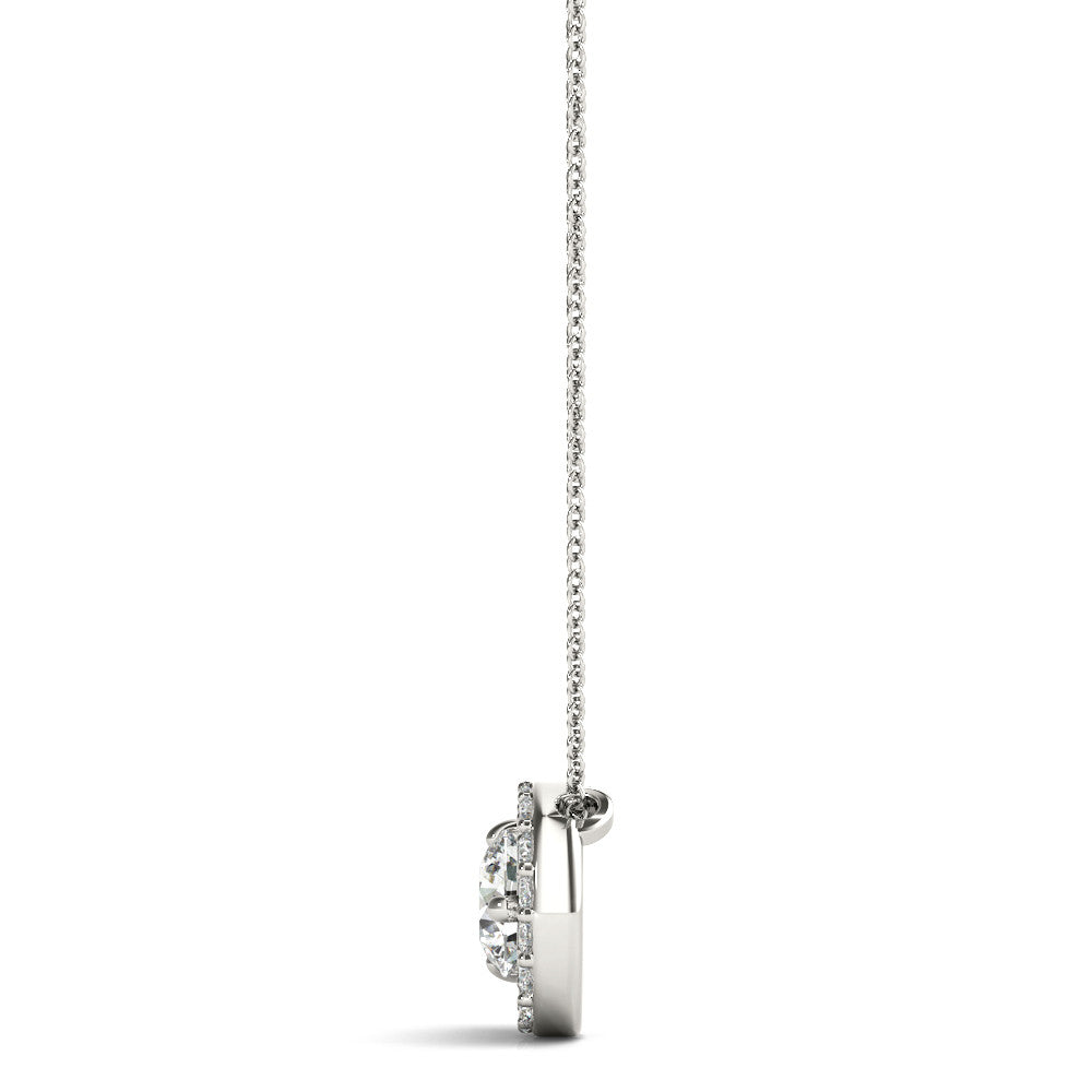 10K Gold Diamond Moon Pendant