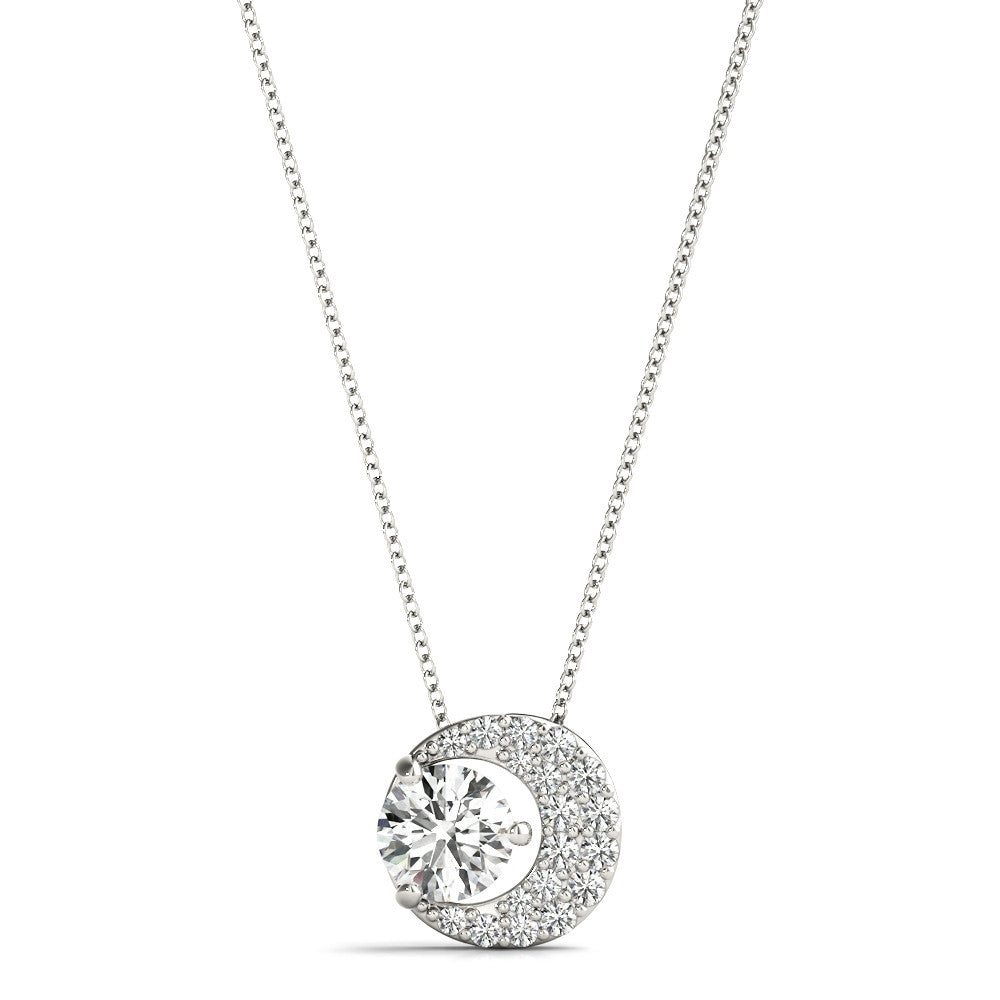 10K Gold Diamond Moon Pendant