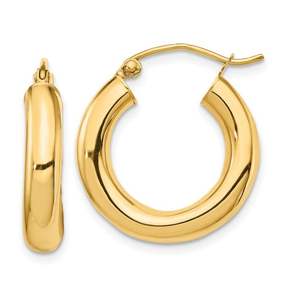 14K Tube Hoop Earrings
