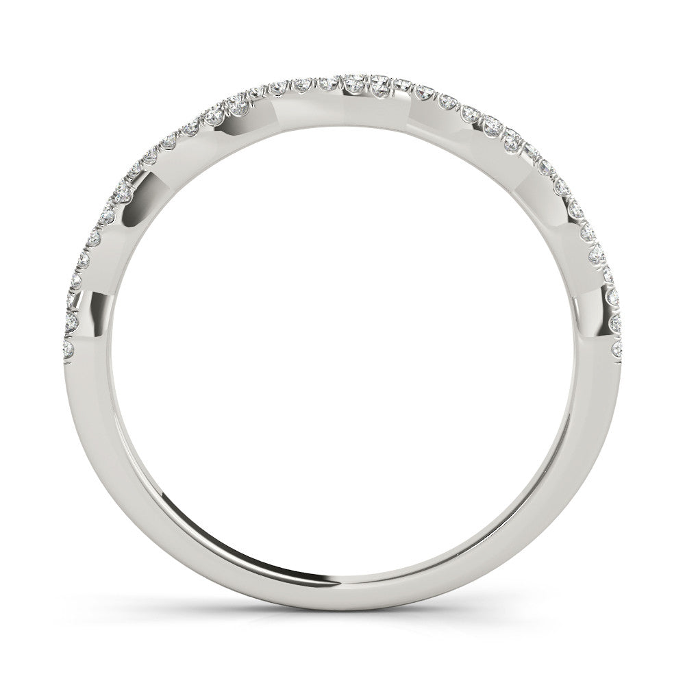 Silver Diamond Twisted Band Ring Style 2