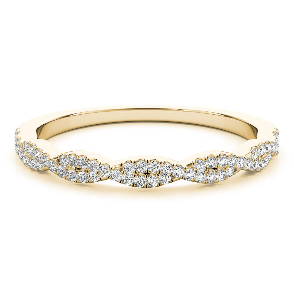 10K Gold Diamond Twisted Band Ring Style 2