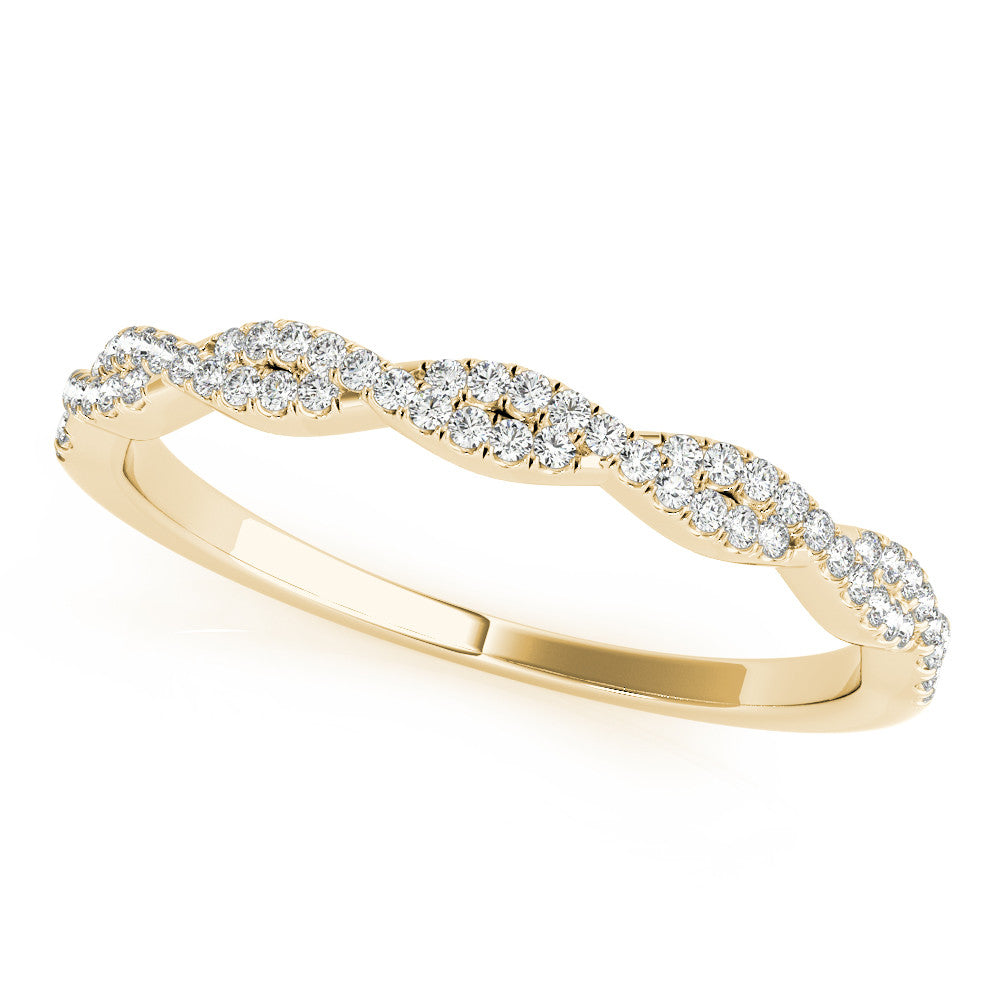 10K Gold Diamond Twisted Band Ring Style 2