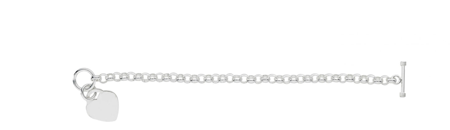 Silver Toggle Heart Bracelet Style 1