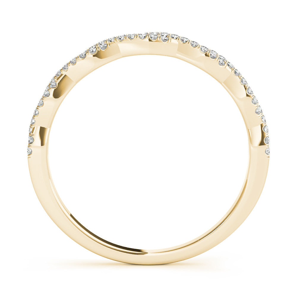 10K Gold Diamond Twisted Band Ring Style 2