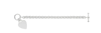 Silver Toggle Heart Bracelet Style 2
