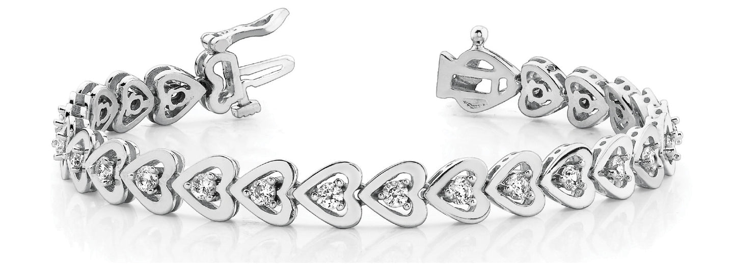 Heart Shaped Tennis Bracelet