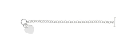 Silver Toggle Heart Bracelet Style 1