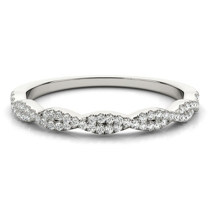 Silver Diamond Twisted Band Ring Style 2